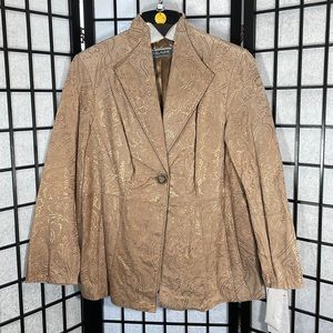 Vintage Guillaume Tan Blazer with Gold Design, NWT SZ 1X